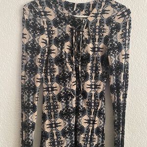 Free People Fitted Long Sleeve Center Tie